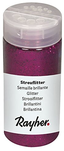 Rayher 3925833 Streuflitter, Dose mit Streudeckel, 110 g, Glitzer ideal zum Basteln, zum Dekorieren von Papier, Karton, Holz, Styropor, Keramik, Stein, pink