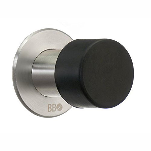 Beslagsboden Türstopper aus gebürsteter Edelstahl/Gummi, Silber/Schwarz, 45 mm