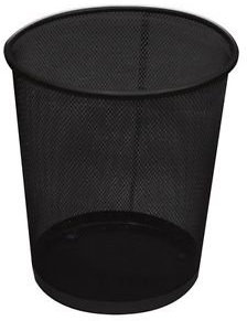 NEW BLACK METAL MESH WASTE PAPER BIN WASTEBASKET FOR OFFICE HOME USE