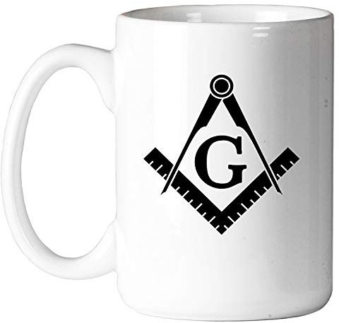 Basic Square & Compass Freimaurer-Kaffeetasse, 325 ml