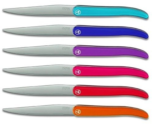 Laguiole Production - 443880 - Coffret cadeau de 6 Couteaux Steak table Laguiole ACIDULE Multicolor- Coloris aléatoire