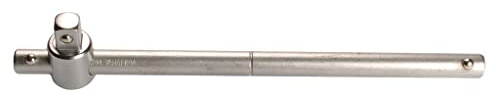 SW-Stahl 05907L Gleitgriff 1/2 Zoll - 250 mm T-Griff Steckschlüssel | Antriebsvierkant nach DIN 3122, Matt verchromter Chrom-Vanadium-Stahl, Werkzeug für festsitzende Schrauben, 43x24 mm