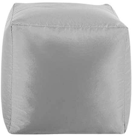 Bean Bag Bazaar Würfel Outdoor Sitzsack mit Füllung, Grau | In Deutschland Hergestellt, Kleiner Sitzsack, Wasserabweisender Stoff, Bequemer Sessel für Garten und Terrasse