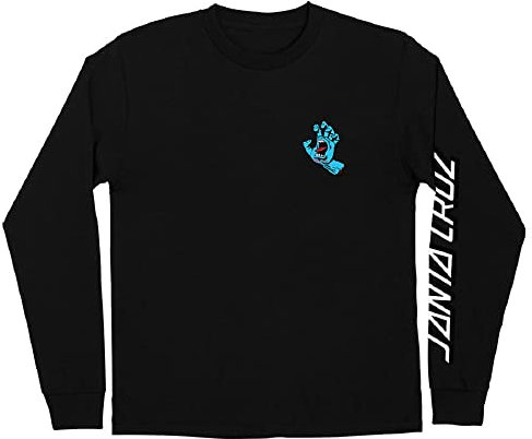 SANTA CRUZ Herren Langarm T-Shirt Screaming Hand Skate L/S T-Shirt, Schwarz, XL