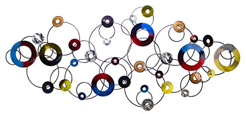 KunstLoft Wanddeko Metall | 100% HANDGEFERTIGT | 149x66x6cm | Wandbild Metall 'No Limit' | Abstrakte Skulpturen | Schwarz Bunt | Wandskulptur | Metalldeko Wand Wohnzimmer