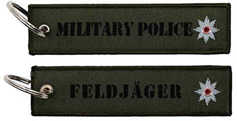Café Viereck Schlüsselanhänger mit Öse und Ring – 12 cm x 3 cm (Feldjäger Military Police)
