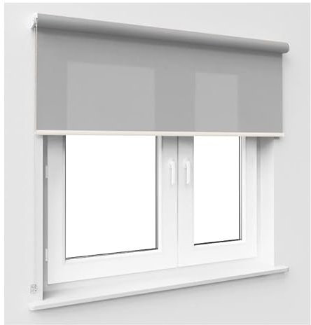 Light Grey Window Roller Blind Choice of 19 Width Sizes, 200cm Drop, 140cm wide (+4.5cm fittings)
