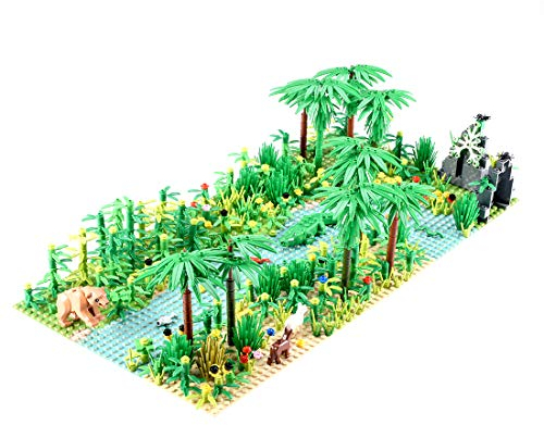 Tropischer Regenwald, botanische Landschaft mit Bauplatten für Lego-Baumhaus Dschungel, Baumhaus-Abenteuer, Baustein-Spielzeug, kompatibel mit Lego Bauer