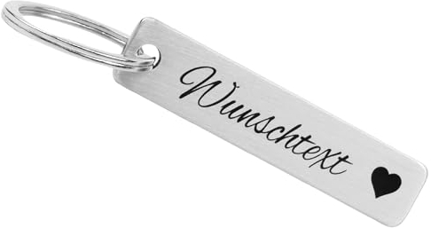 WIENS3D Schlüsselanhänger Personalisiert mit Gravur | Beidseitige Gravur möglich Symbole für Partner Herz Weihnachten Valentinstag Jahrestag Muttertag Führerschein Papa Kennzeichen Geschenk Vatertag