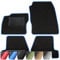 moto-MOLTICO Fußmatten Auto - Velours Autoteppiche passend für Ford Ka II (2008-2016) - 4-teiliges Set - Schwarze Automatten mit Blauen Ziernähten