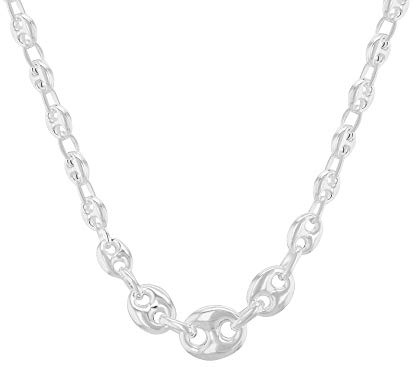 Tuscany Silver Damen-Rambo-Kette aus Sterlingsilber, 6,4 mm – 12 mm