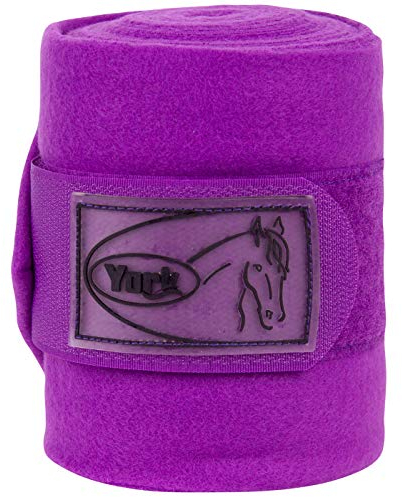 York Bandagen Polarfleece 4er Set Fleece Beinschutz Pferd Fleecebandagen (Dahlia)