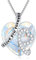 AOBOCO Kette Herz Damen Sterling Silber Ich Liebe Dich für immer Halskette, Hochzeitstag Geburtstagsgeschenk für Frauen Mama Freundin Sie (Weiß-I Love you forever)
