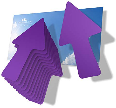 imaggge.com 12 flèches - Violet - Autocollants de signalisation et d'orientation - Intérieur et extérieur - Directions, Parcours fléché, indications