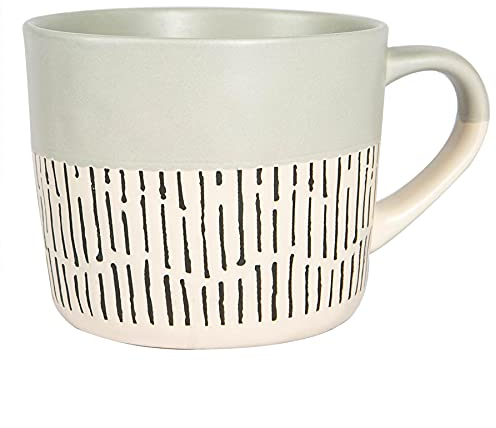 Nicola Spring Getauchte Dash Stoneware Kaffeetasse - 450ml - Grau