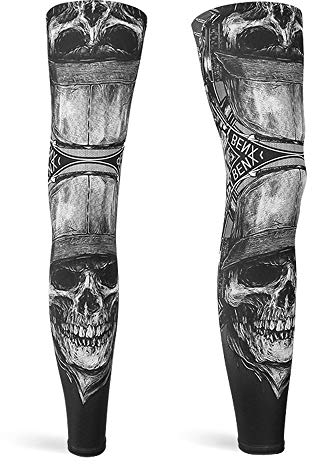 DETUCK Leg Warmers Radsport Beinlinge, Beinärmel UV-Schutz UPF50+, Eis Seide, Kühlung, Beinwärmer für Herren Damen (ein Paar) (M, Schwert Skelett)
