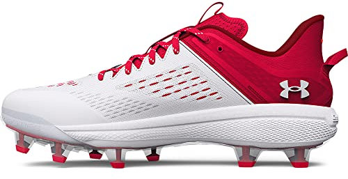Under Armour Herren Yard Low Mt TPU Baseball Cleat Schuh, (600) Rot/Wei /Wei , 42 EU