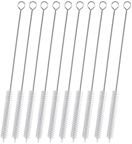 Straw Cleaner Brush Extend 8 inch, Extra Wide 10mm diam Straw Brush, Pipe Cleaners for Water Bottle, Sippy Cup, Baby Bottles, Drinking Straw Cleaning brush Set 10 Pack