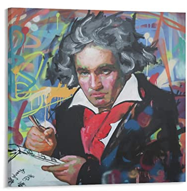 Ludwig Van Beethoven Richard Day Posterdruck, Kunst, Wandbild, Leinwand, Poster, moderne Schlafzimmer-Dekoration, 70 x 70 cm