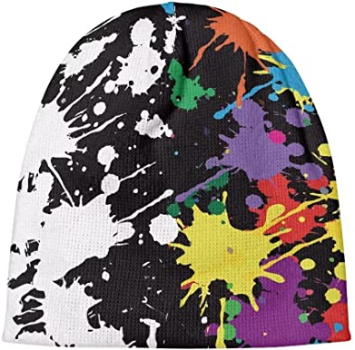 Herren Damen Winter Beanie Bequem Atmungsaktiv Weich Beanie Neuheit Mütze Trendy, Graffiti, One size