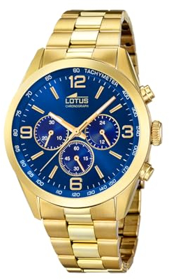 LOTUS Montre Homme Analogique Acier INOX 316L Argent - Quartz - Chronographe - Verre Minéral Résistant - Étanche 5 ATM 18153/A Chrono