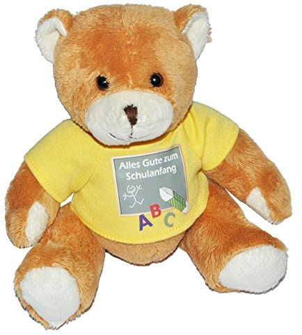 Teddy Bär zum Schulanfang - für Jungen und Mädchen - Schulanfangsbär Glücksbringer Plüsch alle Gute Plüschtier Zuckertüten Deko Alles Gute zum Schulanfang