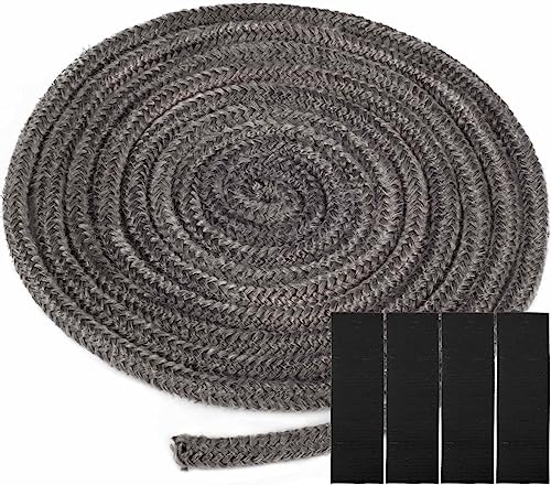 YOCCEK Ofendichtschnur Ofendichtung Kamindichtung Feuerfest Glasfaserschnur Türdichtung für Kaminofen Kamin Smoker Grill Rohrisolation Revisionsklappen Abdichten (Φ 6mm x 2.5m)