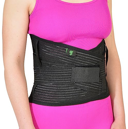 Sportherapy Lendenband, Universelle Rückenstütze | Orthopädische Lendenbüste mit Abnehmbaren Schienen | Lumbal-Elastikband zur Stabilisierung des Sakro-lumbalen Bereichs S (70/100 cm)