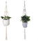 FonVan 2er Set Makramee Blumenampel, Boho Deko Baumwollseil Hängeampel Hängetopf für Pflanzen für Innen Draussen Außen Decken Wanddekoration Balkone, Blumentopf Pflanzen Halter