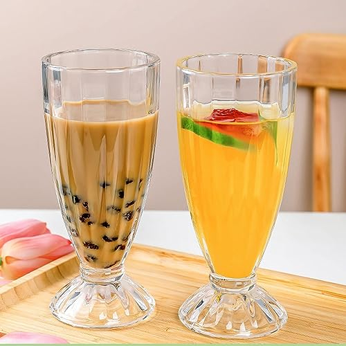 2 pcs Footed Dessert Cups, 11.6 Oz Glass Trifle Cups, Glass Vintage Ice Cream Bowls for Dessert, Sundae, Ice Cream, Fruit, Salad, Snack, Cocktail