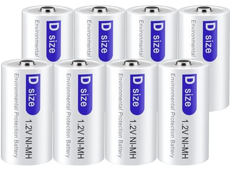 Mono D Battery 8000mah - 8 Pieces 1.2V NIMH Rechargeable D Cells Rechargeable High Capacity Type D Battery Without Memory Effect With Low Self-discharge