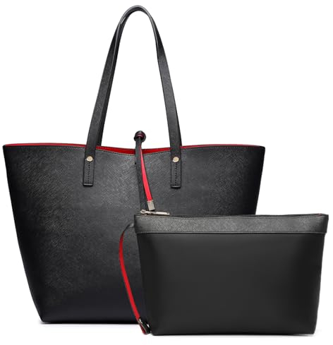 Miss Lulu Damen LT6628-1 BK Tragetasche, Schwarz, Verstärkt