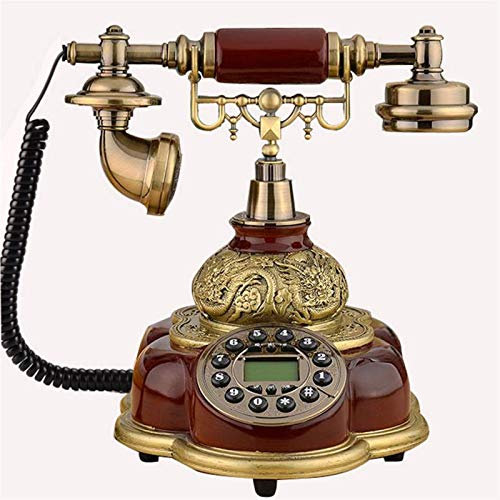 QTQHOME Retro Vintage Landline Telephone,Rotary Dial Plate Antique with Incoming Call DisplayTelephone,Home Office Telephone Cordless Antique GSM 900/1800MHz Support SIM Card