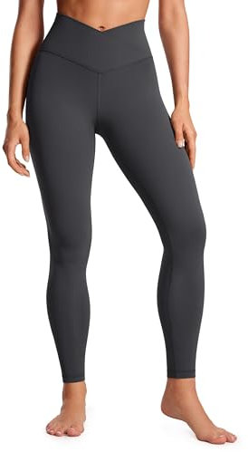 CRZ YOGA Damen Butterluxe Cross Waist Workout Leggings V Cross High Waist Bauchkontrolle Lounge Yoga Leggings - 71cm Mysteriöses Grau 40