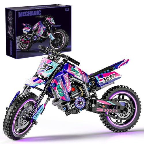 Mesiondy Motorcycle Building Block Set - 476 PCS Collectible Motorcycle Display Model,Motorbike Toy Collection Brick Kit for Adults Kids Boys Ages 6 7 8 9 10 11 12+ Years Old ﻿