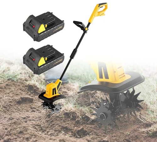 Coltivatore Elettrico Portatile Scarificatore 20 V 250 Giri Al Minuto Motozappa Giardino Cordless Weeder Trattore Giardino Utensile Elettrico Tagliaerba Portatile 2 X 2000 MAh Alimentato A Batteria