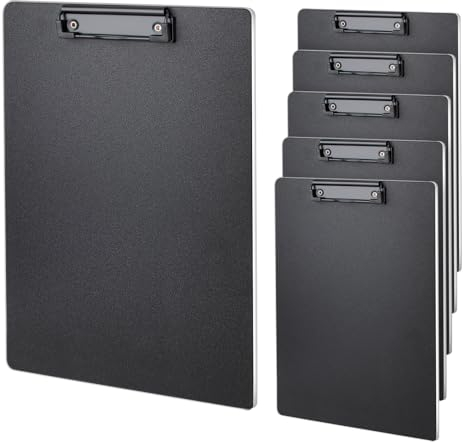 6er Klemmbrett, A4 Klemmbrett-Set Mappe mit Bügelklemme für loses Papier, Clipboard | A4 Konferenzmappe | Schule, Büro, Menü, Klassenzimmer, Malerei