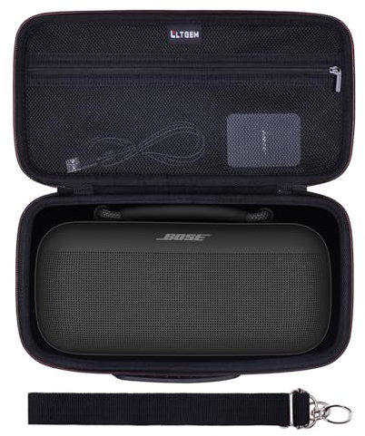 Hard Case for New Bose SoundLink Max Portable Speakers by LTGEM, Soundlink Max Large Waterproof Bluetooth Speaker Case with Shoulder Strap(Black)