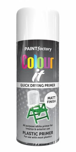 AlezyB - 2 x Plastic Primer 400ml All Purpose Spray Paint | Use on Metal, Wood, Plastic and Multipurpose Aerosol Professional Quality Perfect Finish, for Interior Exterior and Excellent Coverage