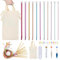 Reessy Tunisian Crochet Hooks Set UK, Metal Crochet Hook 2.0-8.0mm and Wooden Afghan Tunisian Crochet Hook with Cable 3.0-10.0mm, Tunisian Crochet Hooks for Blankets Afghan Knitting with Storage Bag