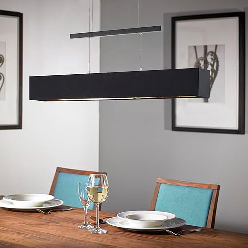 MeLiTec LED-Pendelleuchte DP15, Pendellampe dimmbar, Decken-Lampe für Küche und Esszimmer, mit Memory-Funktion, höhenverstellbar, Anthrazit/Gold, einstellbare Lichtfarbe, 42x LED