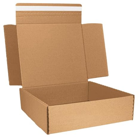 Tezraftaar® 1 x Corrugated Cardboard Sticky Boxes 22.5 x 15.5 x 6.6 Large Letter Parcel Packaging Shipping Posting E-commerce Business