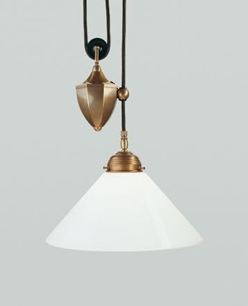 Licht-Erlebnisse Pendelleuchte Messing Glas in Berliner Messing Wohnzimmer Esstisch Esszimmer Küche B:30 cm E27 höhenverstellbar blendarme Hängelampe Jugendstil