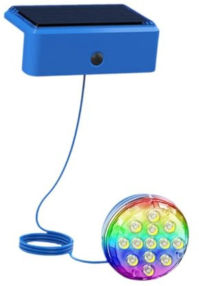 AWHAO Accesorio de kit de luz de piscina solar para enterrada sobre el suelo IP68 impermeable