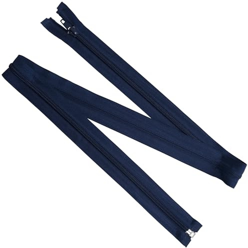 Aerzetix - Set di 8 Cerniere Lampo a Spirale separabili da 90 cm N°5 con cursore | Metallo Nylon Poliestere | Cucitura e Riparazione creazioni Tessili - Colore Blu Scuro