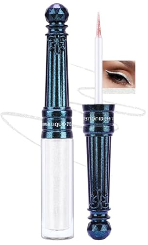 Jutqut Weiß Flüssiger Glitzer Eyeliner-Metallic Schimmernder Lidschatten,#1