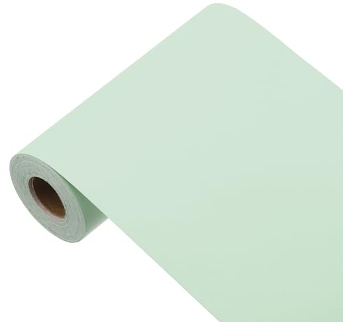 sourcing map 393x5.9 Bean Green Wallpaper, Peel and Stick Wallpaper, Green Contact Paper Solid Color Vinyl Self-Adhesive Wall Paper Decorative for Wall Covering
