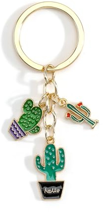 Gallkeat Llavero de cactus para mujer, bolsa de joyería, bolsos, mochila, bolso, accesorios, regalos para familiares y amigas, a, Talla única