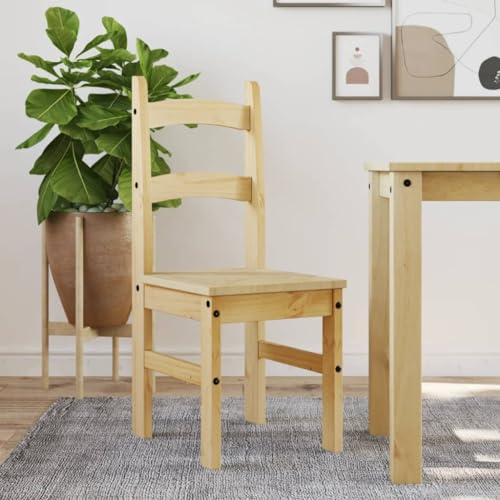 MOBCANT Esszimmerstühle mit minimalistischem Design, rustikales Kiefernholz Honigwachs Finish, für Küche und Esszimmer, 40 x 46 x 99 cm