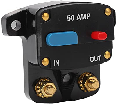 Auto-Leistungsschalter, manuelles Zurücksetzen, Inline-Wechselrichter-Halterung, 100 A, für Autoradio, Boot, LKW, Busse und mehr (50A)